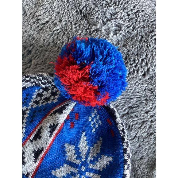 Smartwool Children Snowflake Beanie Hat Pom Pom Merino Wool Blend L/XL Blue - Picture 4 of 9